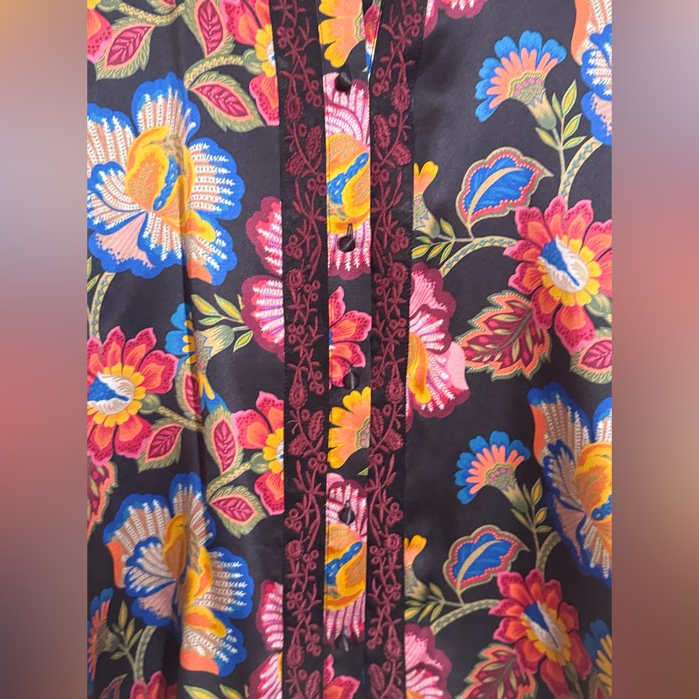 Johnny Was Multicolor Floral Button Down Shirt - Picture 7 of 10